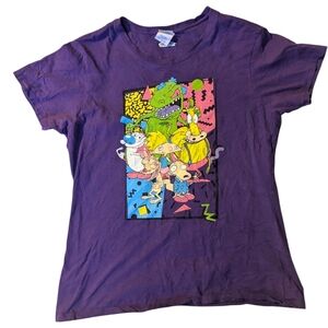 Purple Nickelodeon 90s Cartoon Nostalgia Tee Size L